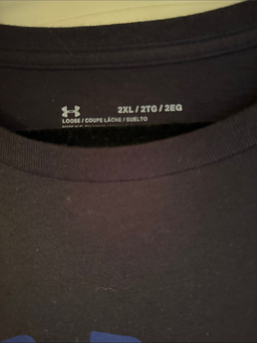 Under Armour Men’s Black Short Sleeve 'Respect' Logo Tee with Blue Graphic - Picture 2 of 5